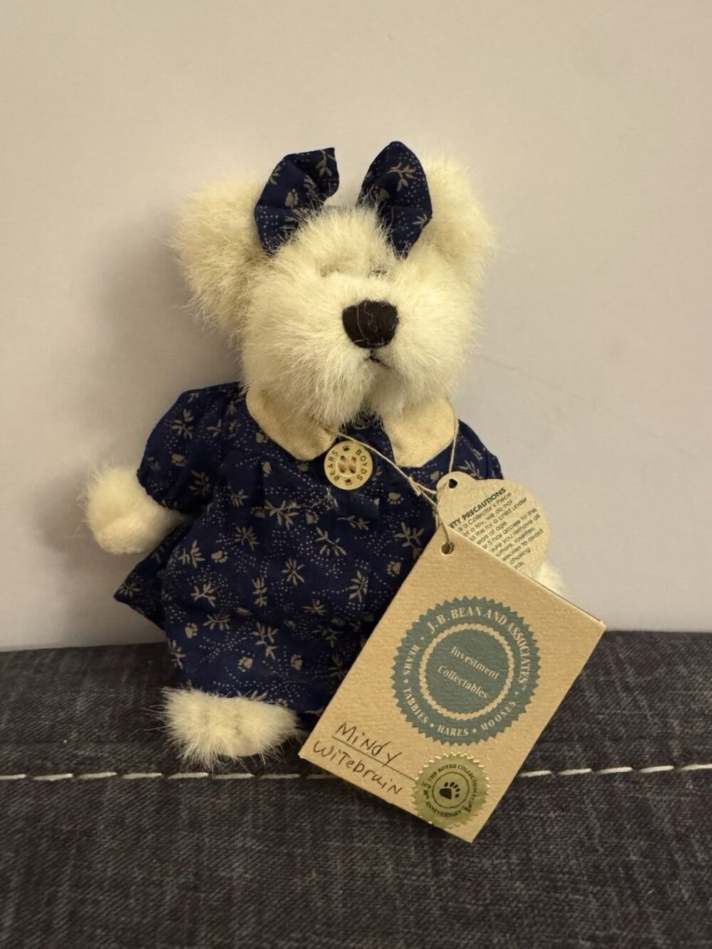 Boyds Bears Plush Mindy Witeburn Blue Dress LX14